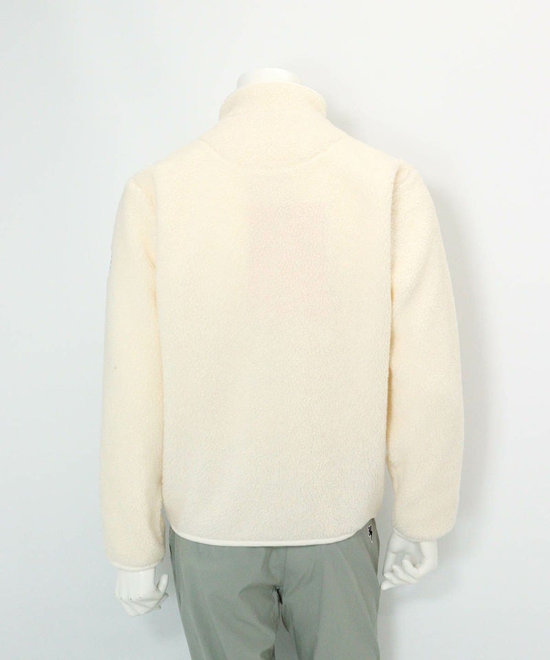 【メンズ】ボアジップブルゾン(ホワイト)後ろ