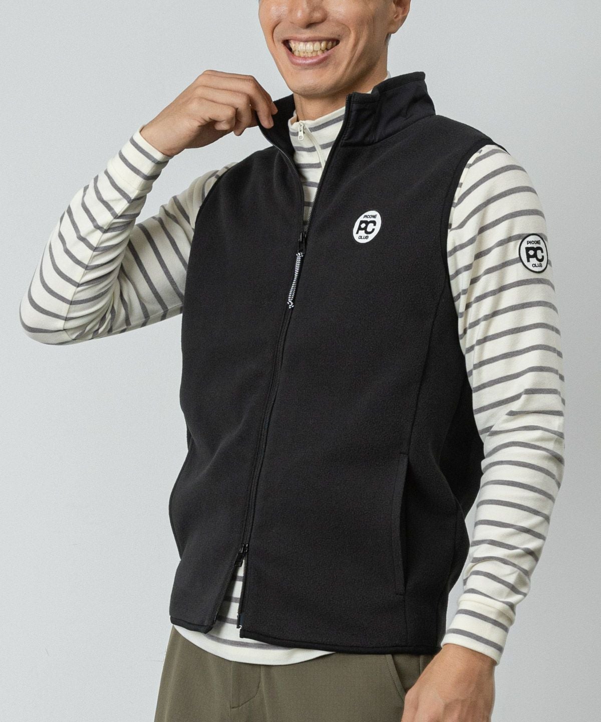 メンズ】制電フリースジップベスト|ピッコーネクラブ - ゴルフウェアや