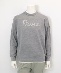 ウール混スウェット風ニット(グレー)前