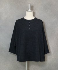 ウール100％七分袖ドルマンニット（グレー）
