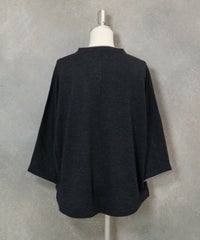 ウール100％七分袖ドルマンニット後（グレー）