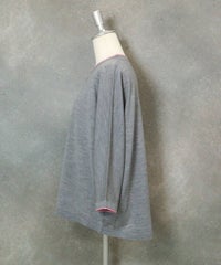 ウール100％七分袖ドルマンニット横（ライトグレー）