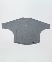 ウール100％七分袖ドルマンニット（ライトグレー）