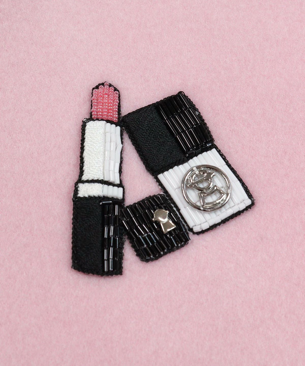 ビーズワッペン(ピンク)