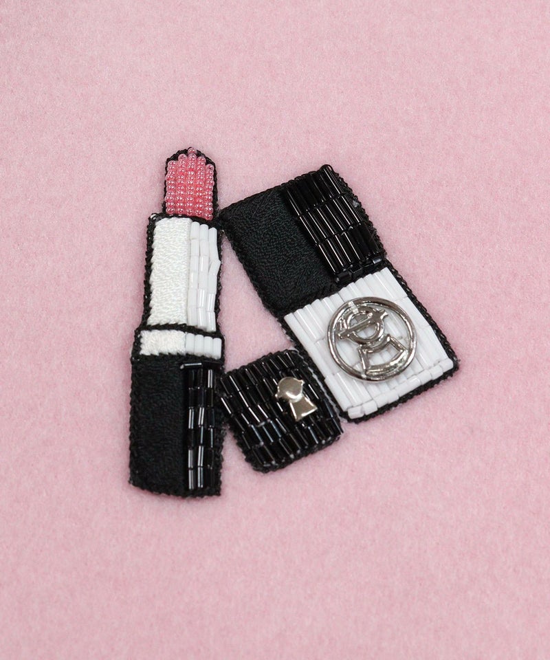 ビーズワッペン(ピンク)