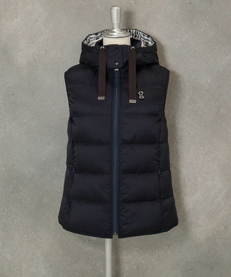 【オンラインストア・店舗限定商品】フード付撥水ダウンベスト(ネイビー)前