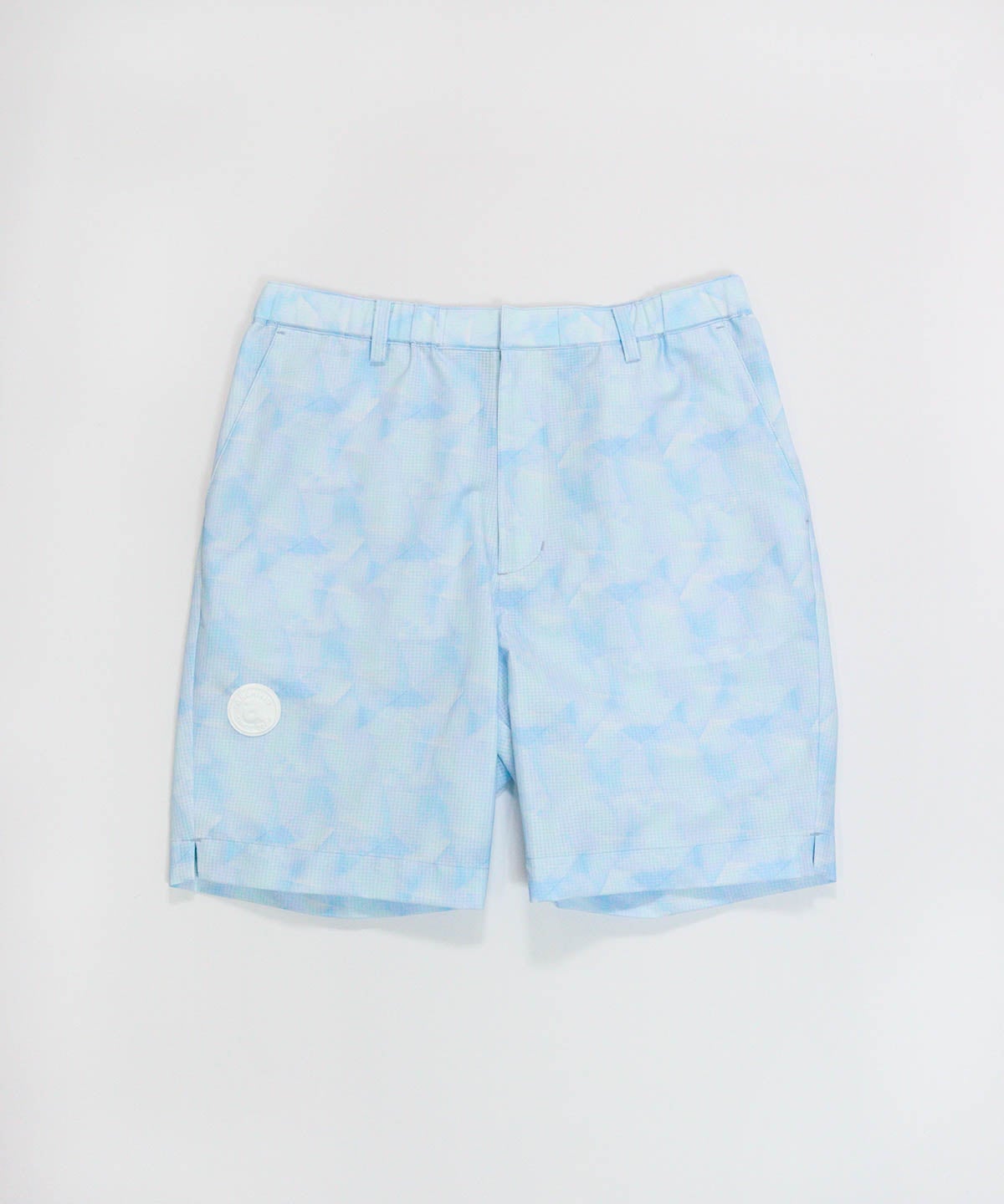 【メンズ】プリズム柄撥水ショートパンツ(ライトブルー)前