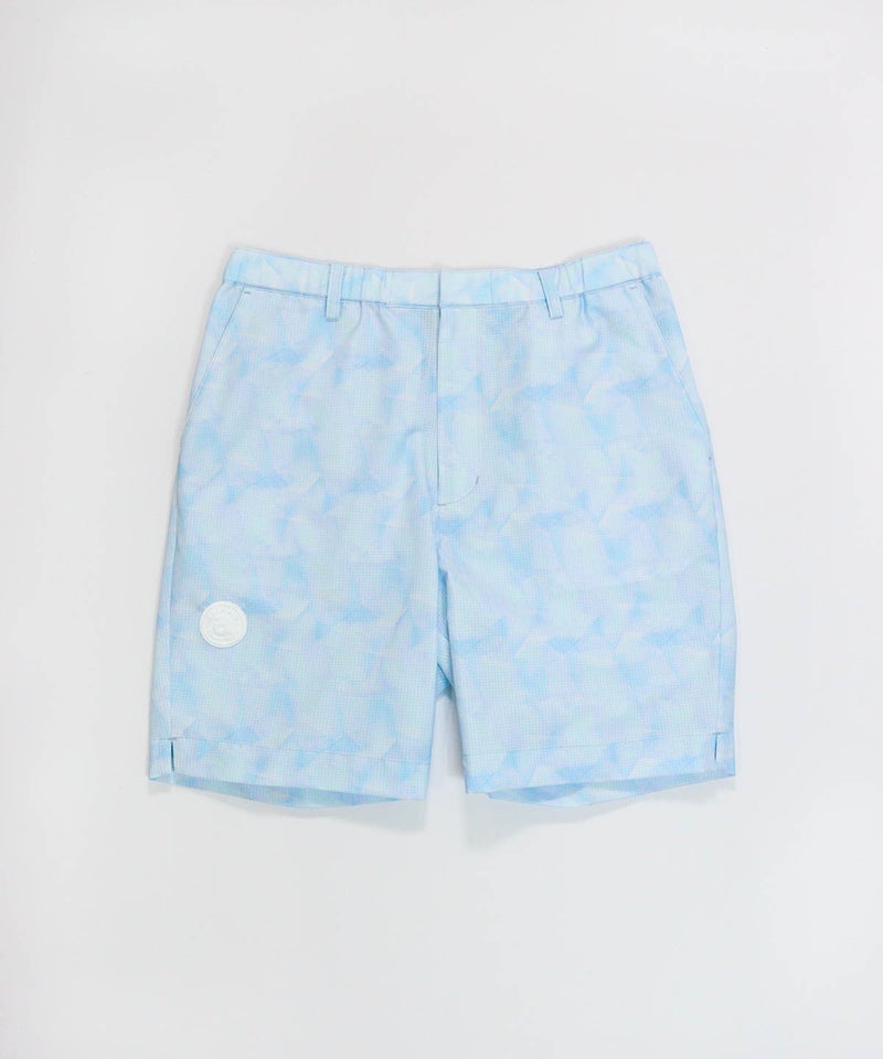 【メンズ】プリズム柄撥水ショートパンツ(ライトブルー)前