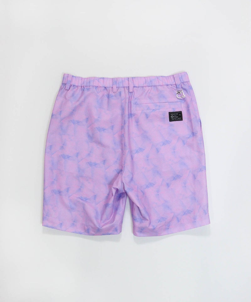 【メンズ】プリズム柄撥水ショートパンツ(ライトパープル)後ろ