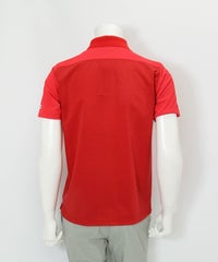 【メンズ】前後異素材UVポロシャツ(レッド)後ろ
