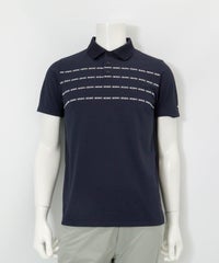 【メンズ】前後異素材UVポロシャツ(ネイビー)前