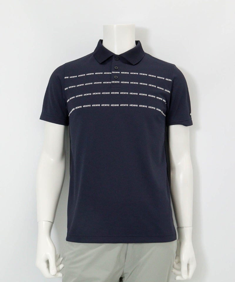 【メンズ】前後異素材UVポロシャツ(ネイビー)前