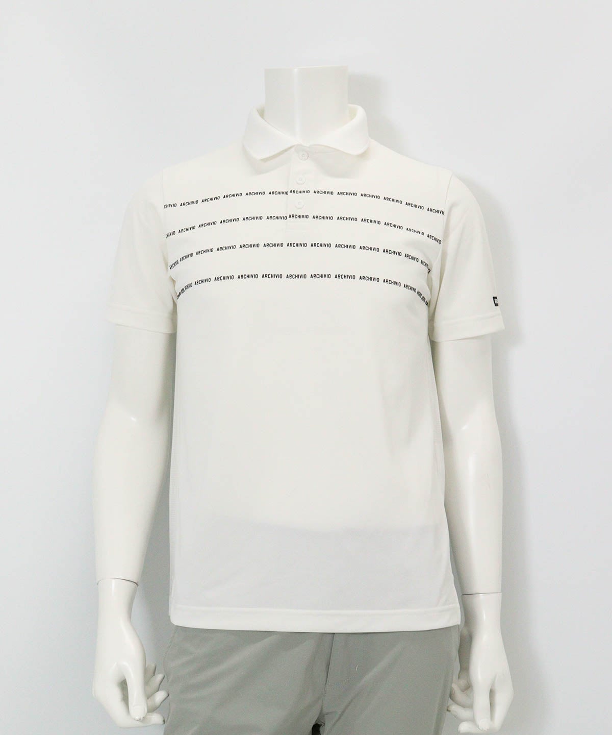 【メンズ】前後異素材UVポロシャツ(ホワイト×ブラック)前