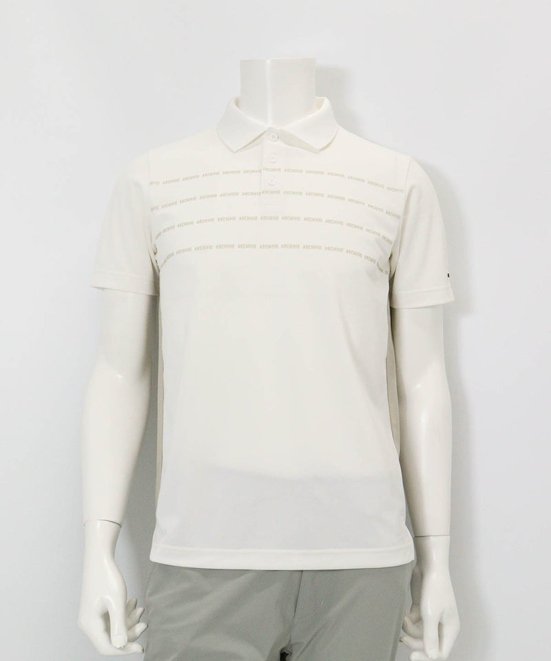 【メンズ】前後異素材UVポロシャツ(ホワイト×ベージュ)前