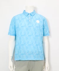 【メンズ】プリズム柄撥水ポロシャツ(ブルー)前