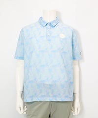 【メンズ】プリズム柄撥水ポロシャツ(ライトブルー)前