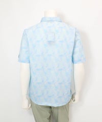 【メンズ】プリズム柄撥水ポロシャツ(ライトブルー)後ろ