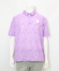 【メンズ】プリズム柄撥水ポロシャツ(ライトパープル)前