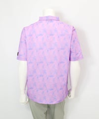 【メンズ】プリズム柄撥水ポロシャツ(ライトパープル)後ろ