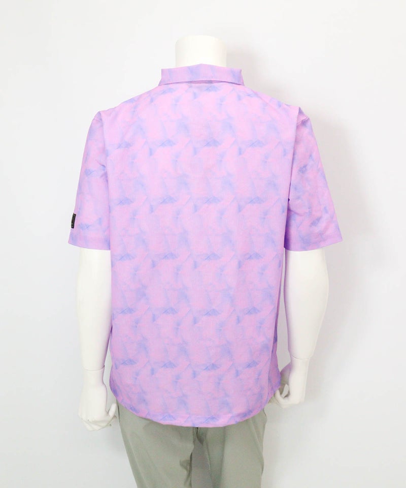 【メンズ】プリズム柄撥水ポロシャツ(ライトパープル)後ろ