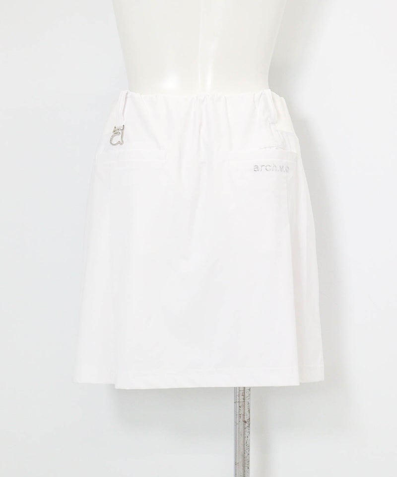 インナー付きUVタックスカート(ホワイト)後ろ