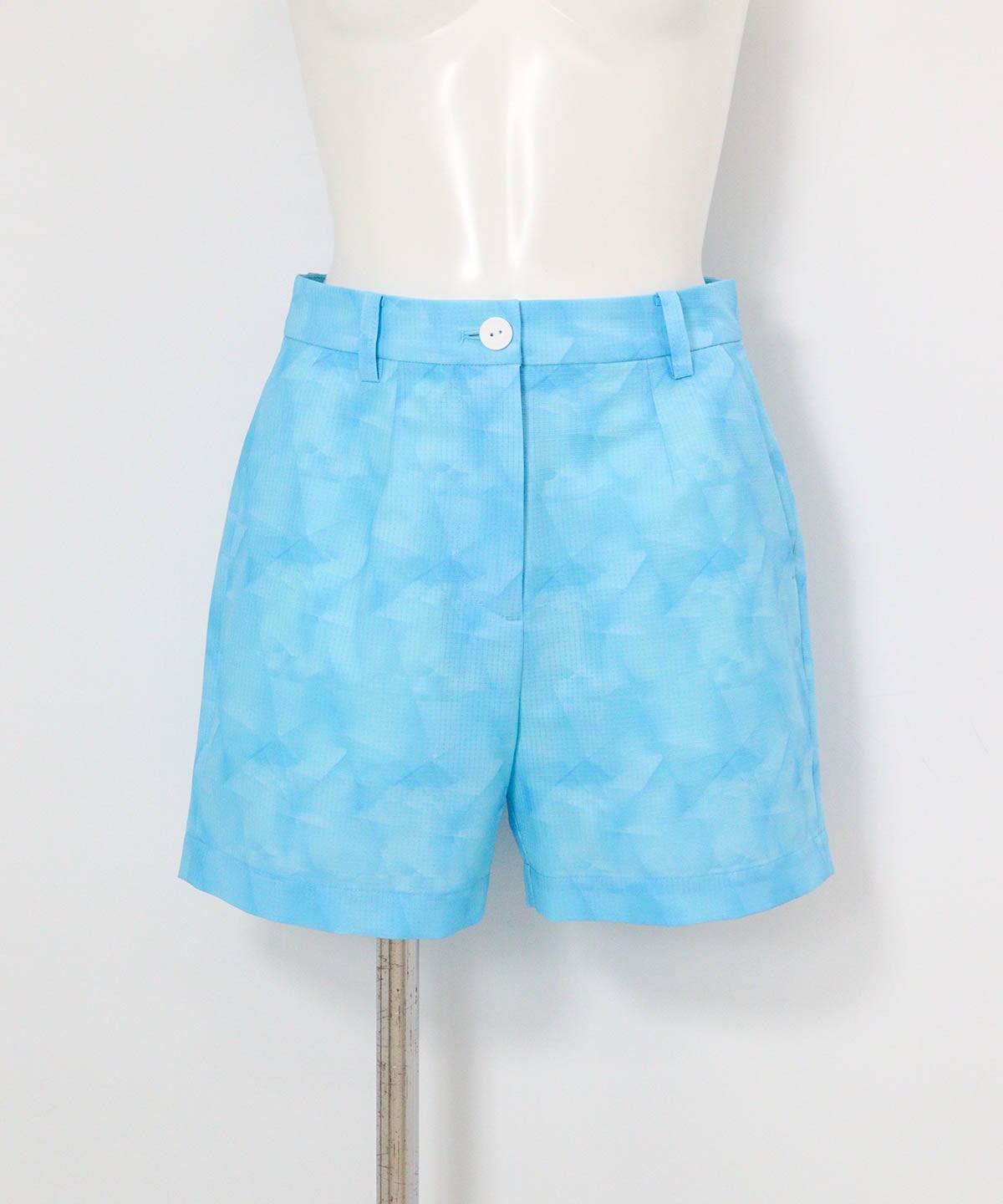 プリズム柄撥水ショートパンツ(ブルー)前