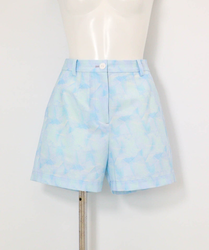 プリズム柄撥水ショートパンツ(ライトブルー)前