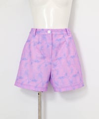 プリズム柄撥水ショートパンツ(ライトパープル)前