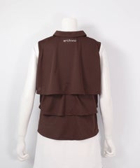 通気撥水バックティアードプルオーバー（ブラウン）後ろ