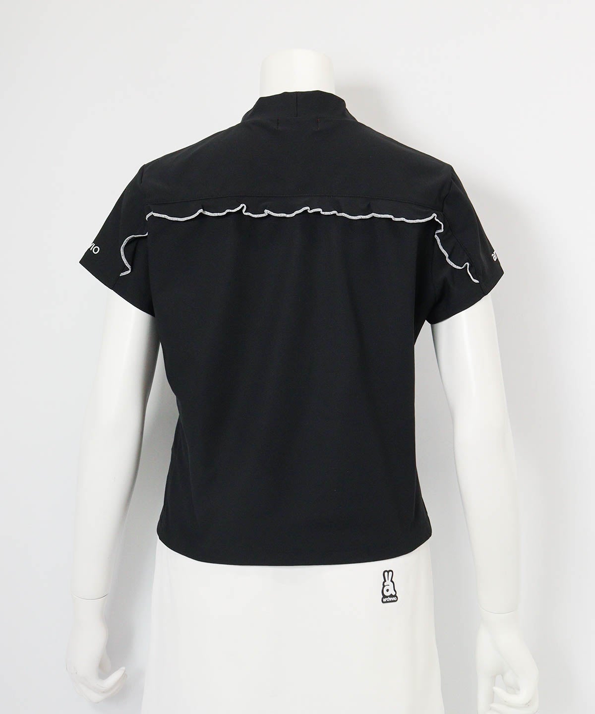 バックフリルUV速乾プルオーバー(ブラック)後ろ