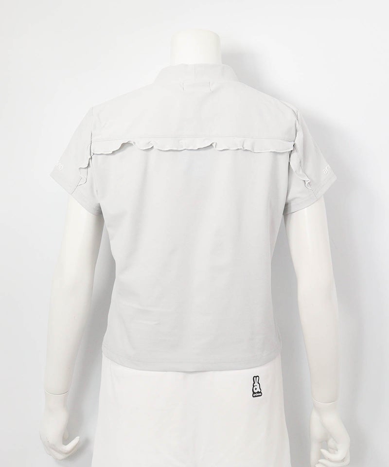 バックフリルUV速乾プルオーバー(ライトグレー)後ろ