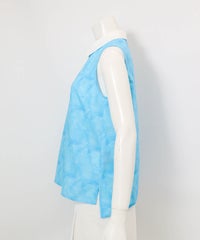 プリズム柄撥水ノースリプルオーバー(ブルー)横