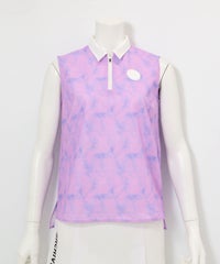 プリズム柄撥水ノースリプルオーバー(ライトパープル)前