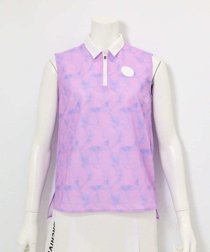 プリズム柄撥水ノースリプルオーバー(ライトパープル)前