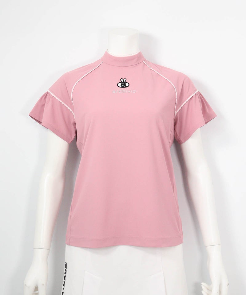 フレア袖速乾プルオーバー(ピンク)前