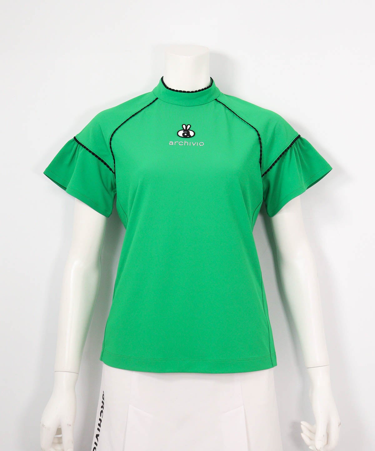 フレア袖速乾プルオーバー(グリーン)前