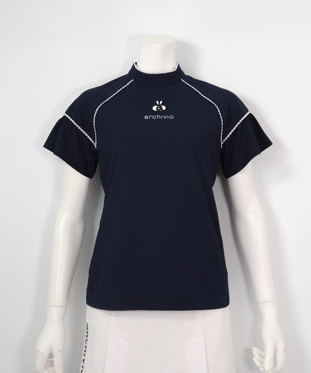 フレア袖速乾プルオーバー(ネイビー)前