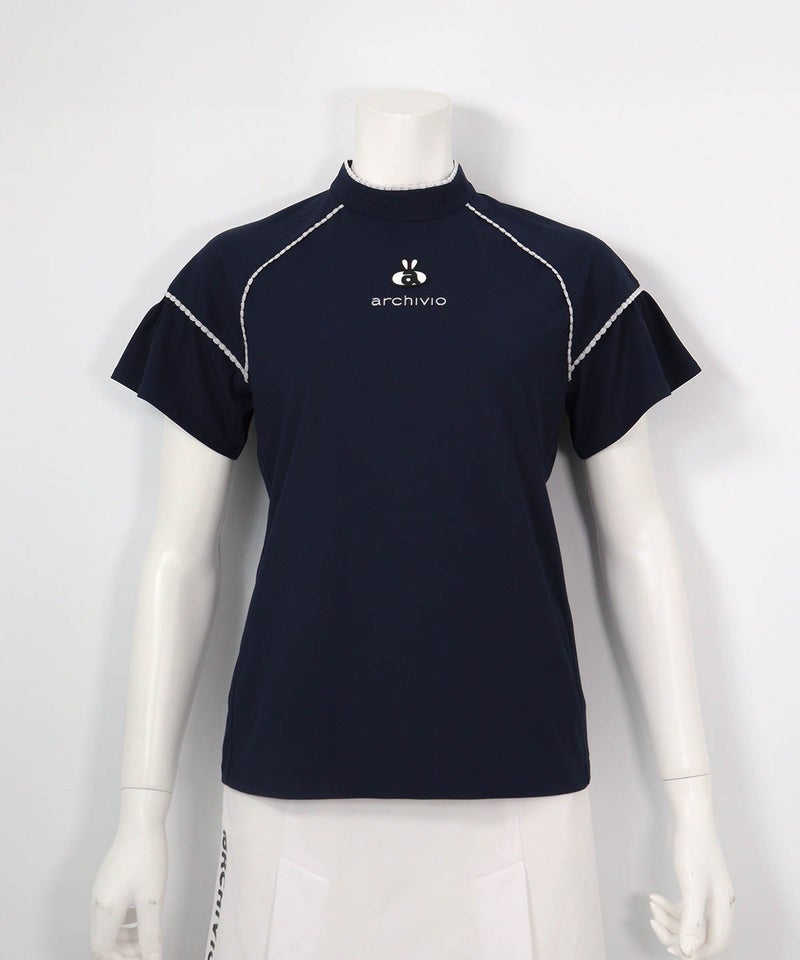 フレア袖速乾プルオーバー(ネイビー)前