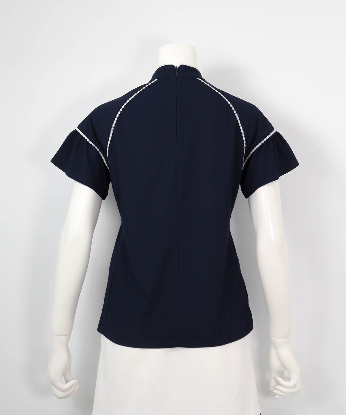 フレア袖速乾プルオーバー(ネイビー)後ろ