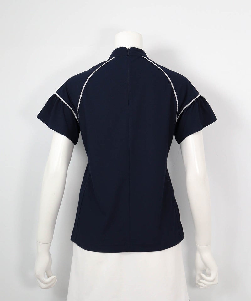 フレア袖速乾プルオーバー(ネイビー)後ろ