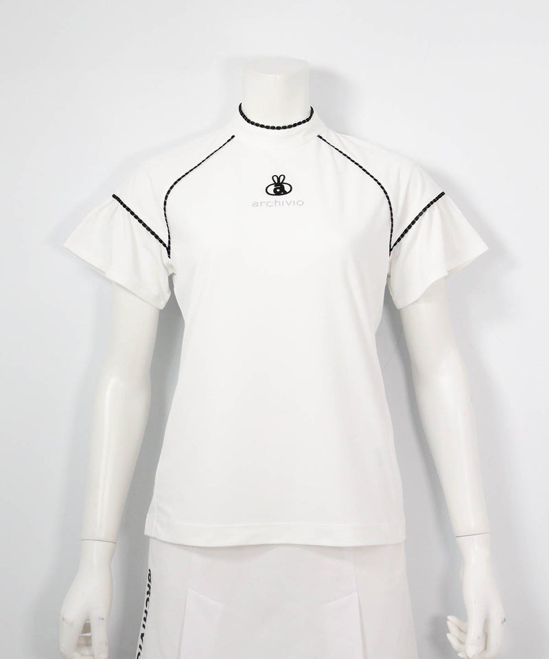 フレア袖速乾プルオーバー(ホワイト)前