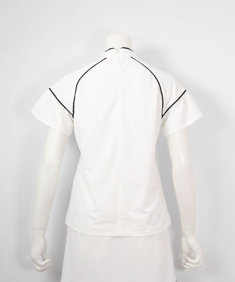 フレア袖速乾プルオーバー(ホワイト)後ろ