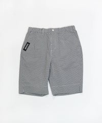 【メンズ】ギンガム冷感ショートパンツ(ブラック)前