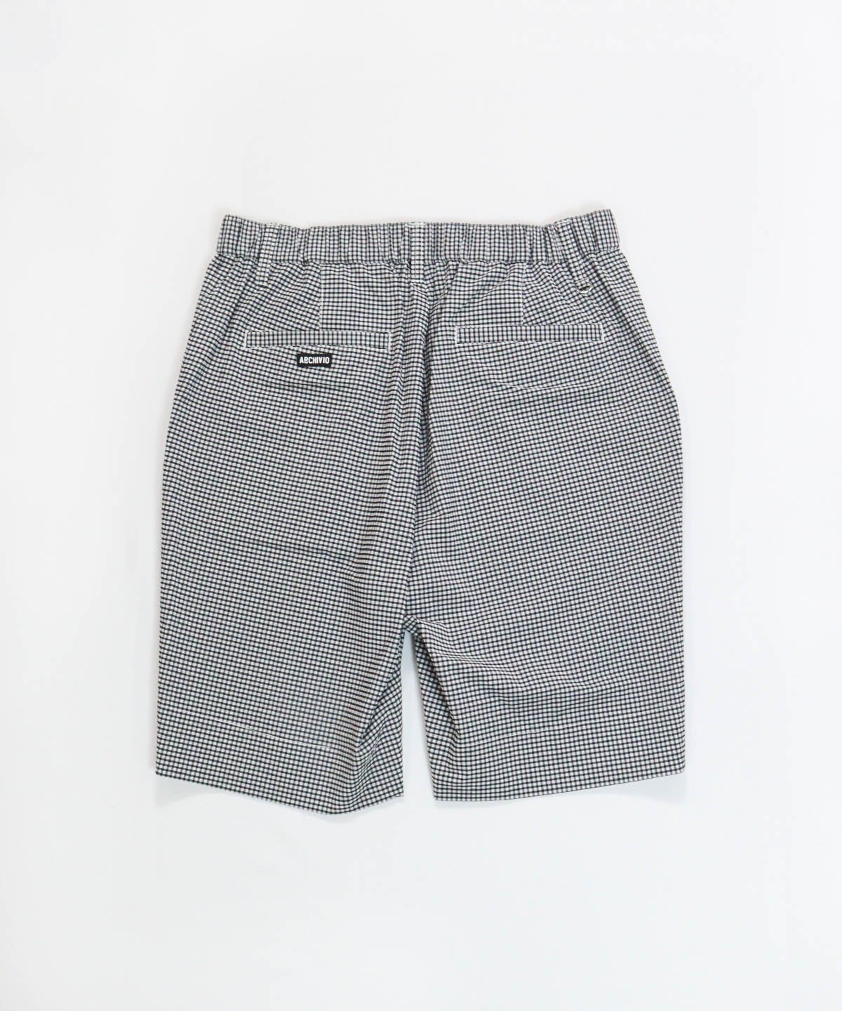 【メンズ】ギンガム冷感ショートパンツ(ブラック)後ろ