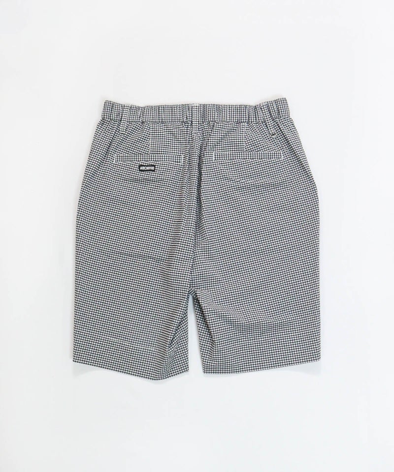 【メンズ】ギンガム冷感ショートパンツ(ブラック)後ろ
