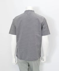 【メンズ】ギンガム冷感プルオーバー(ブラック)後ろ