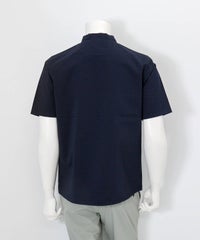 【メンズ】ギンガム冷感プルオーバー(ネイビー)後ろ