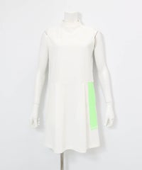 シアー切替撥水ノースリワンピース(ホワイト)前