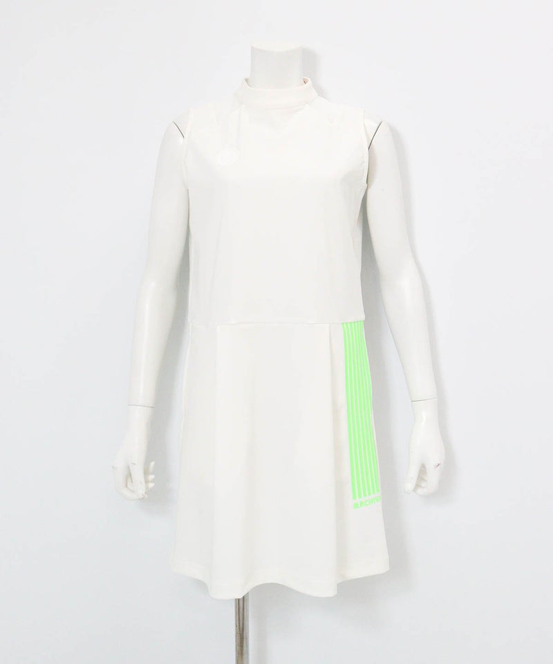 シアー切替撥水ノースリワンピース(ホワイト)前