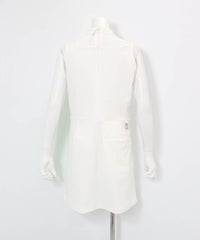 シアー切替撥水ノースリワンピース(ホワイト)後ろ